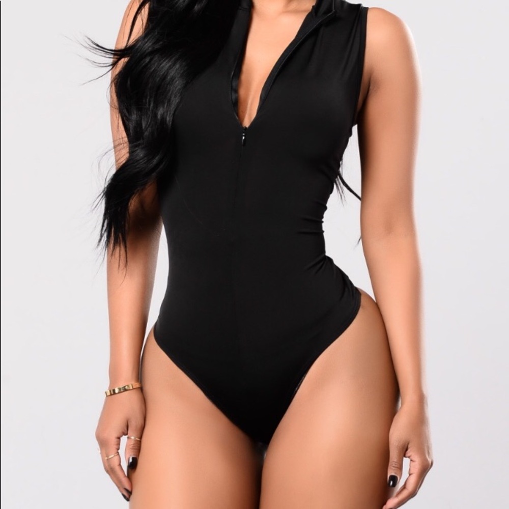 Fashion Nova Stone Cold Bodysuit - Black